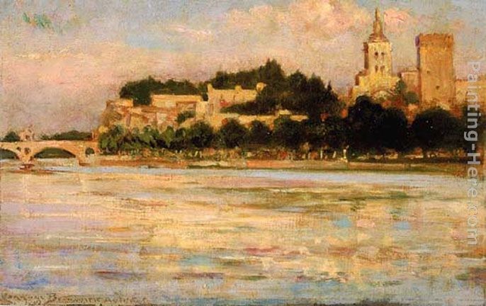 James Carroll Beckwith The Palace of the Popes and Pont d'Avignon